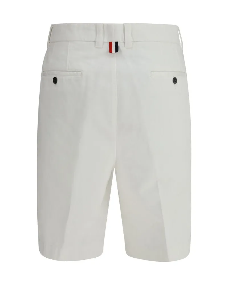 Thom Browne Men's White Polyester Bermuda Shorts White