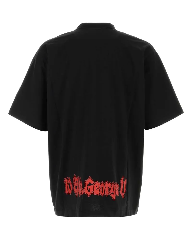 Balenciaga Graphic-Print Cotton T-shirt — Black Black