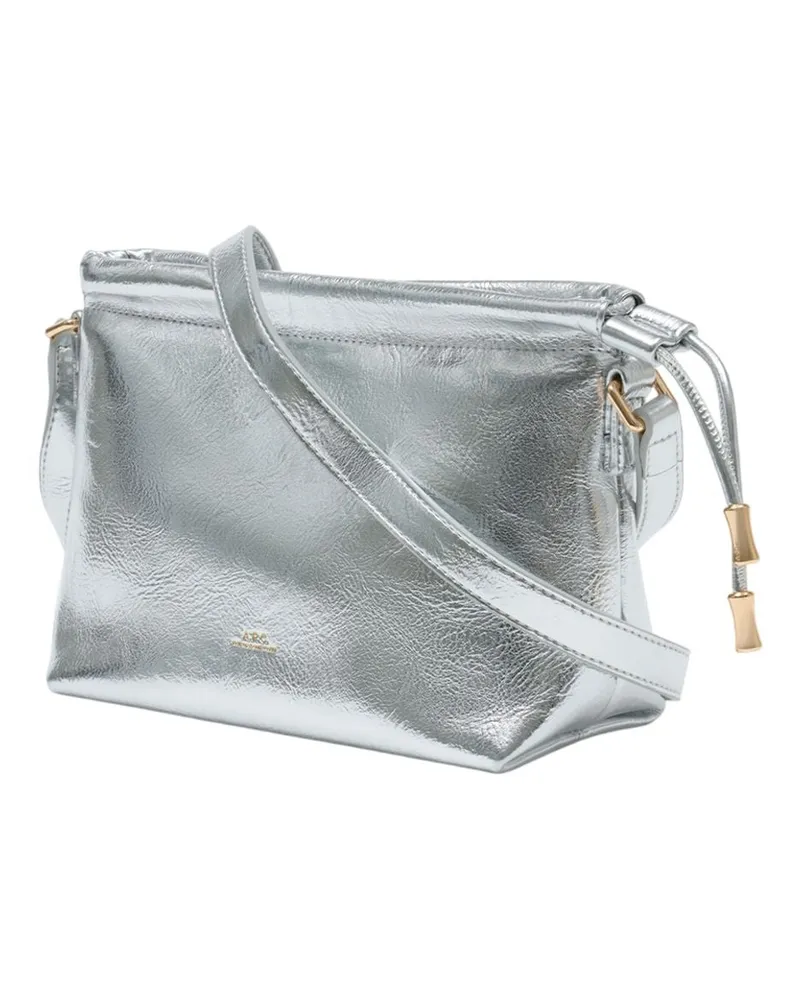 A.P.C. Women's Ninon Mini Crossbody -  Synthetic Silver Bags Crossbodies Silver