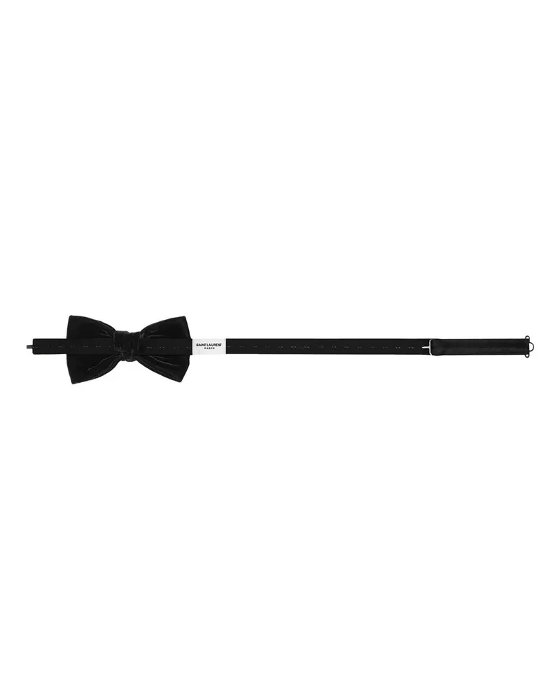 Saint Laurent Velvet Bow Tie — Black Black