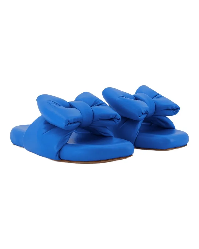 OFF-WHITE Women's Bow Padded Slipper Blue Leather Blue