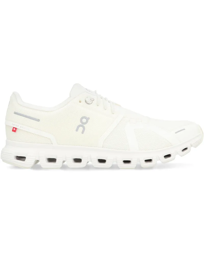 ON Women's Cloud 6 Low-Top Sneakers White Polyester Trainers White