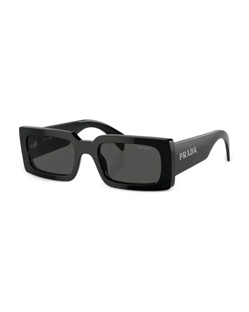 Prada 0PRA07S Rectangular Frame Sunglasses — Black Black