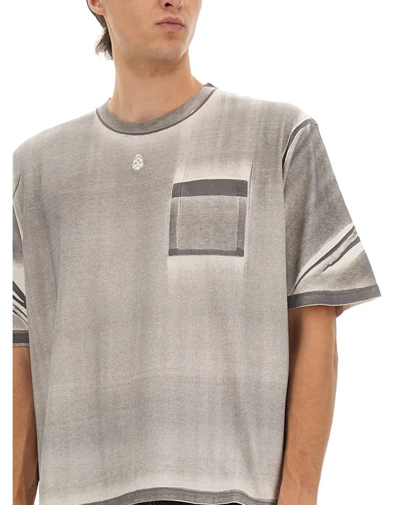Alexander McQueen Cropped Cotton T-Shirt — Gray Gray