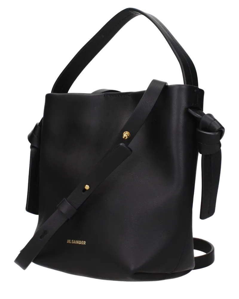 Jil Sander Women's Black Leather Handbag Bag Black
