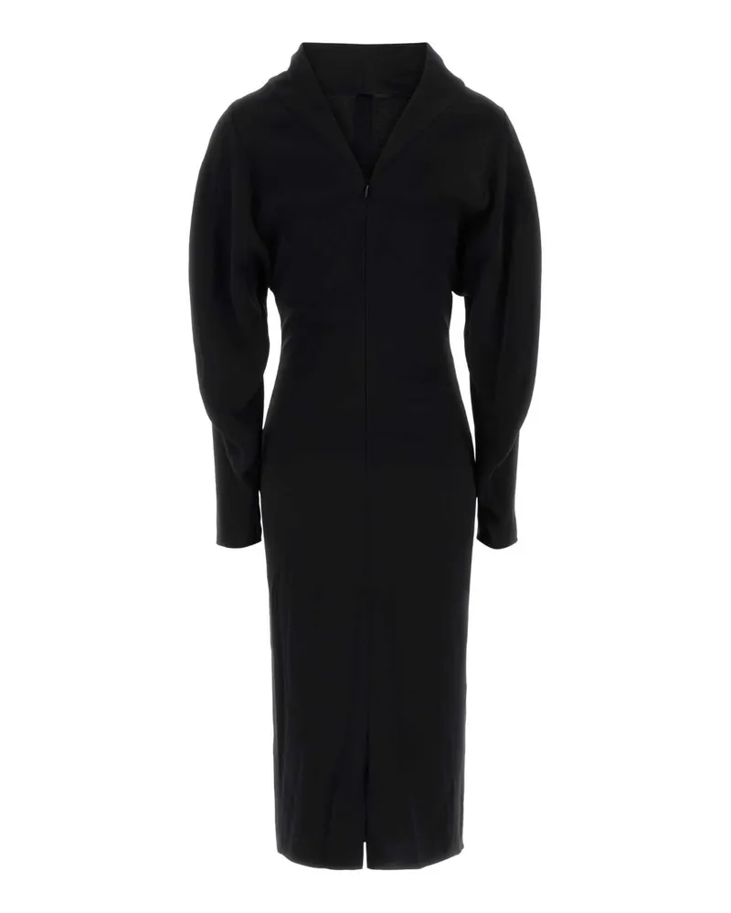 Giorgio Armani Turtleneck Midi Dress — Black Black