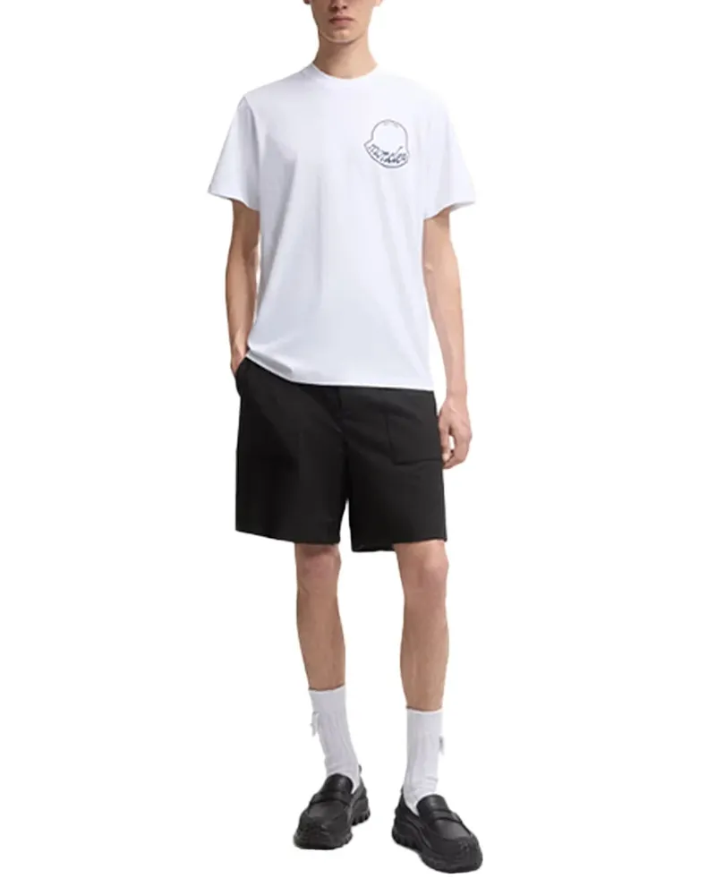 Moncler Logo-Embroidered T-Shirt — White White