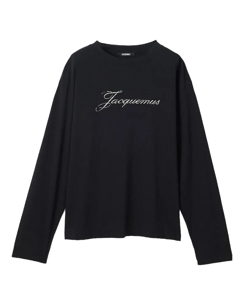 Jacquemus Logo-Printed Cotton T-shirt — Black Black
