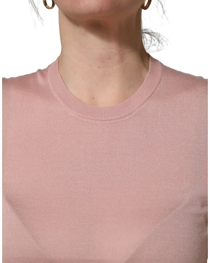 Dolce & Gabbana Women Pink Sleeveless Cashmere Knitted Tank Top Silk Pink