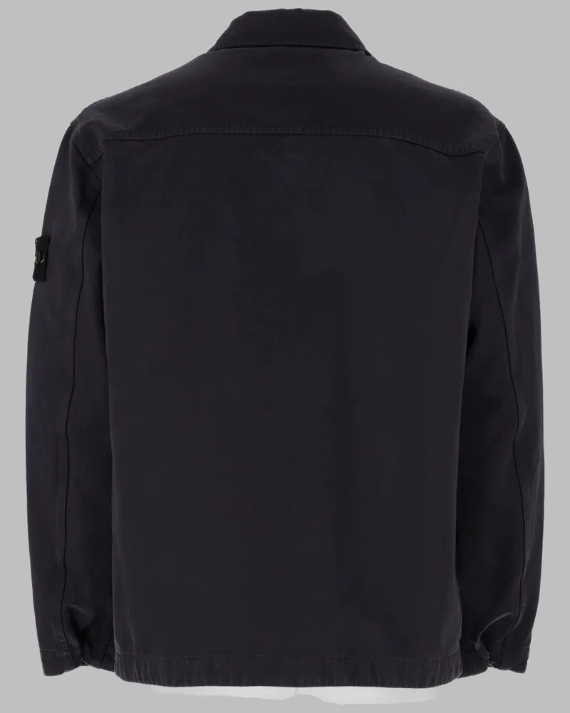Stone Island Cotton-Twill Overshirt — Blue Blue