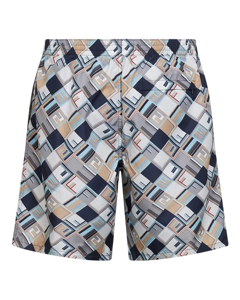 Fendi Men's Swim Shorts Multicolour Polyester Beachwear Sea Clothing Multicolor