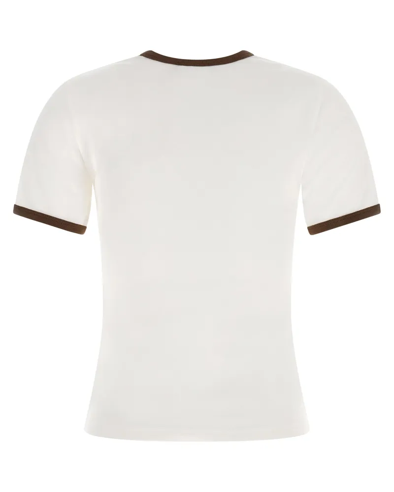 Courrèges Women's Brown Cotton T-Shirt White