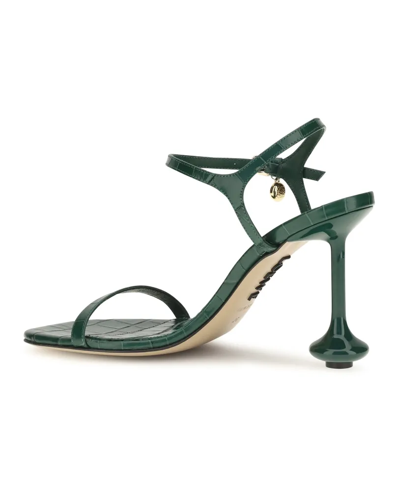 Loewe Women's Sandals Toy 90 Croc-Embossed Emerald Green 