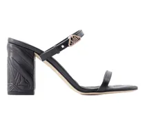 Women's Seal Heeled Sandal Black Calfskin Heels