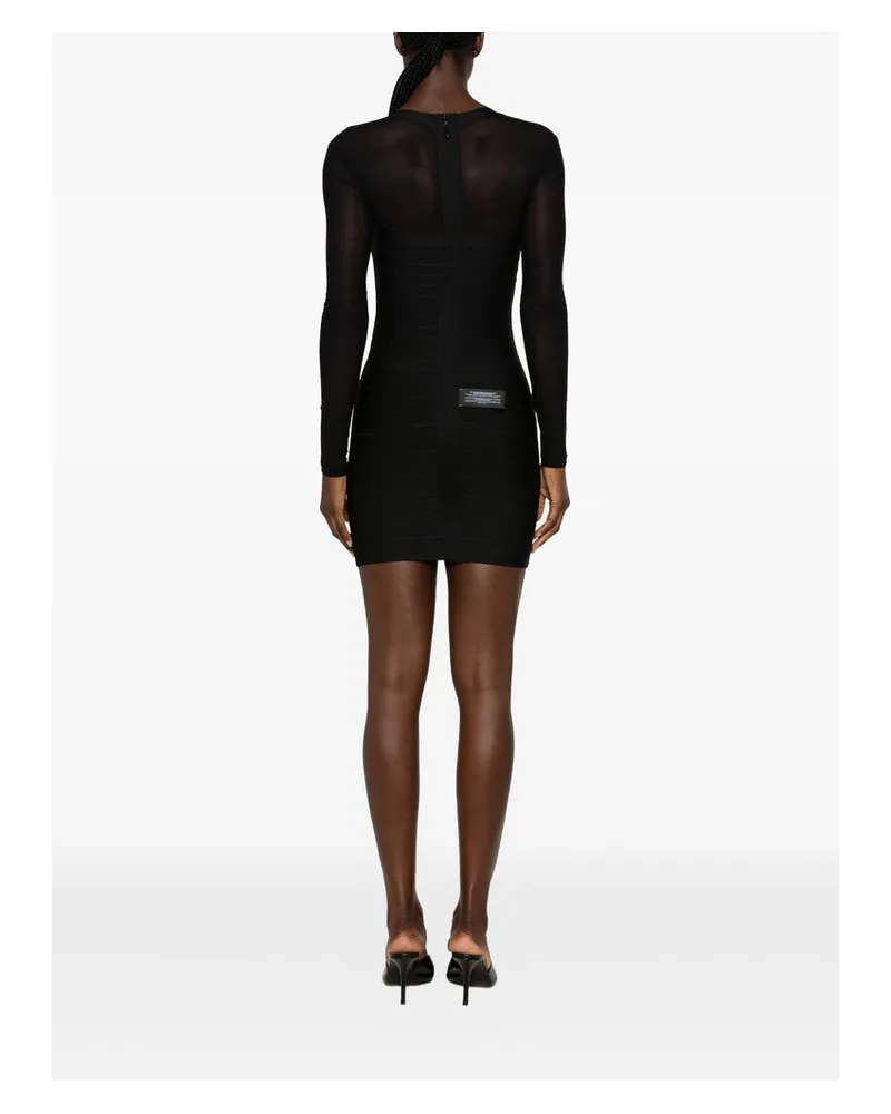 Hervé Léger Bandage Design with Mesh Panels Dress — Black Black