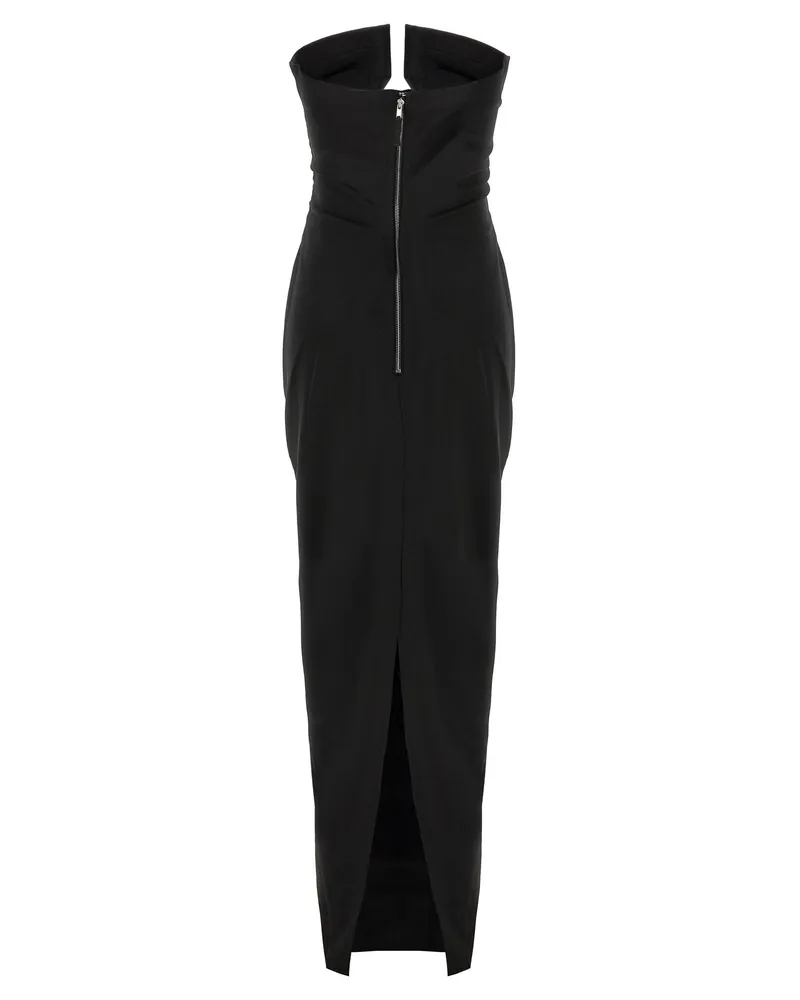Rick Owens Off-the-Shoulder Wool Gown — Black Black