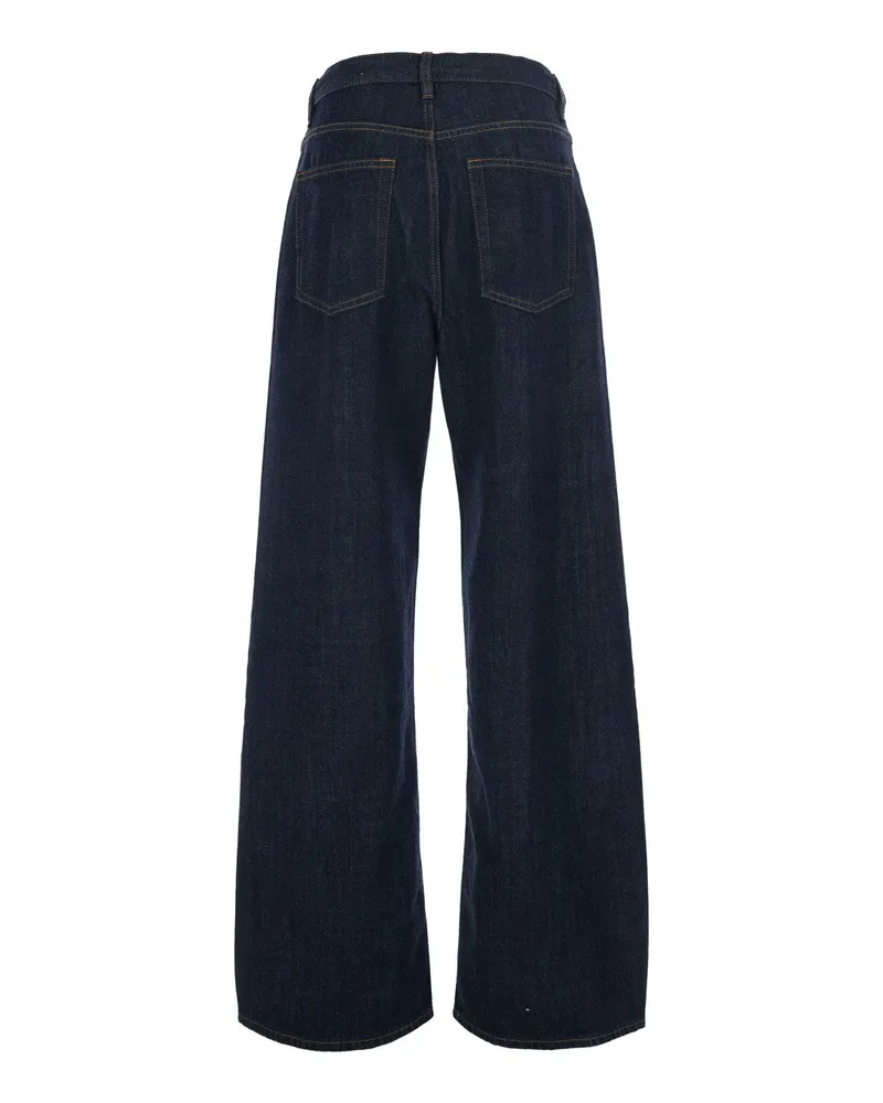 Frame Denim Women's Jeans Off Duty Drawstring Bow Blue Blue