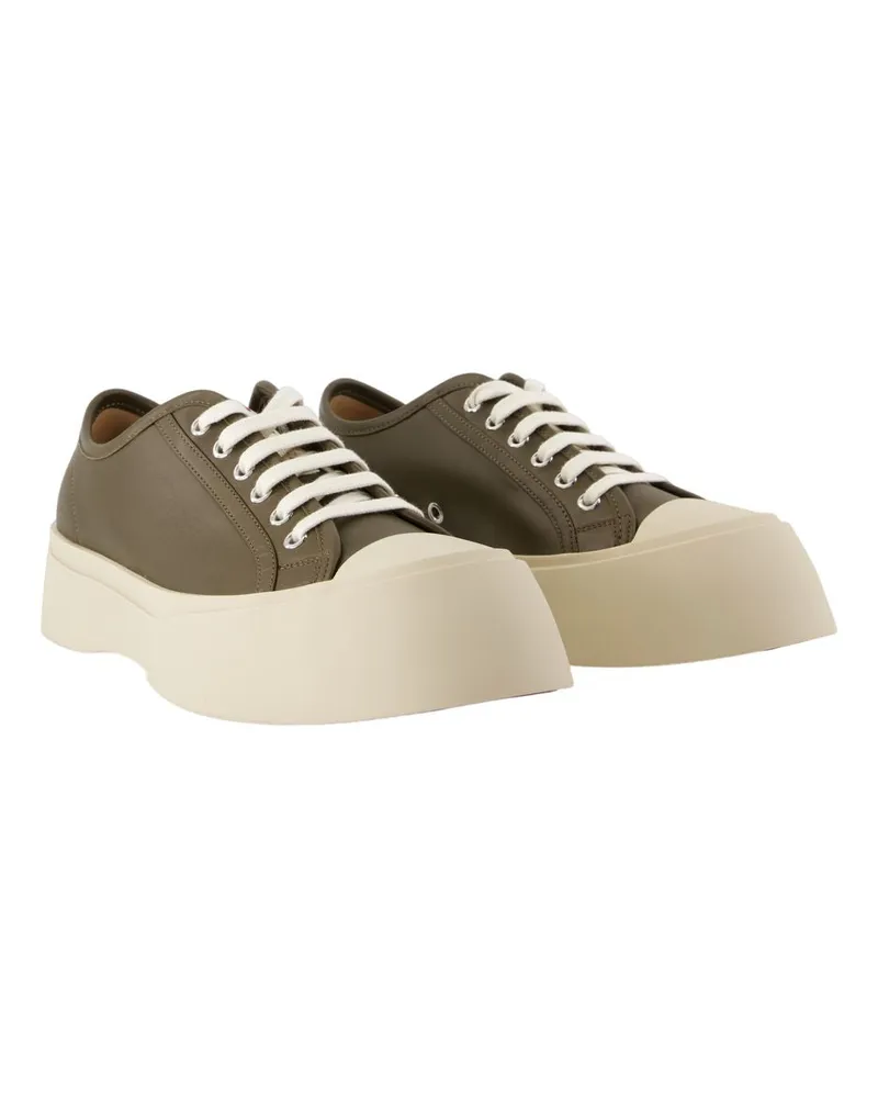 Marni Men's Sneakers -  Leather Green Calfskin Shoes Green