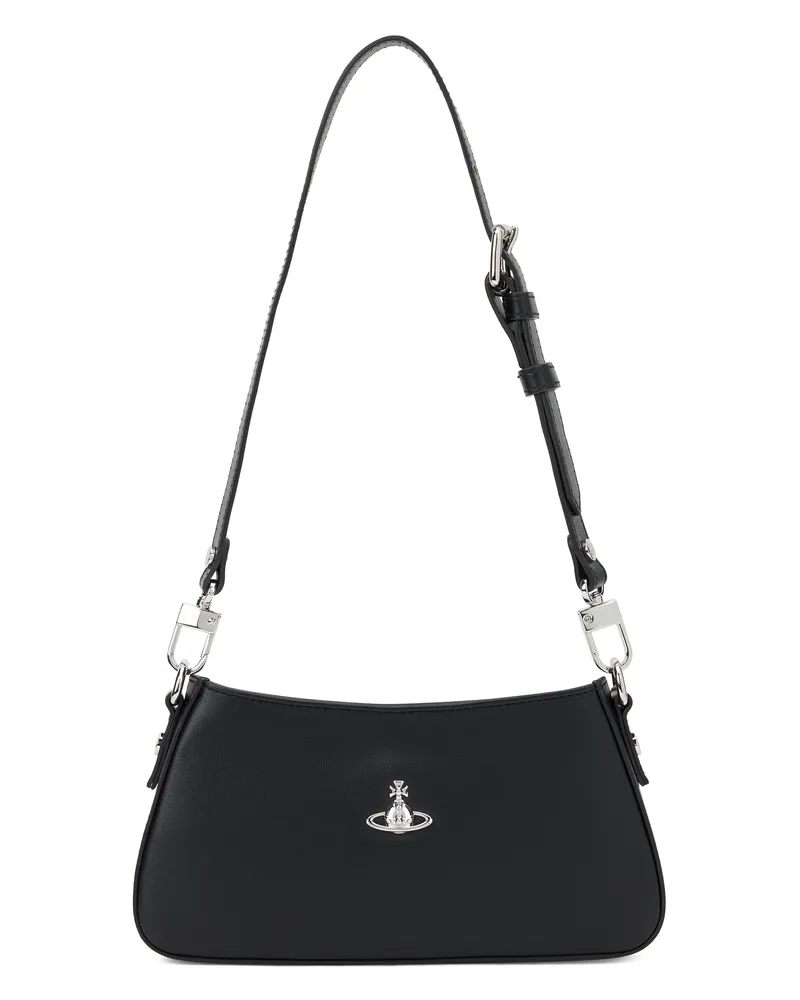 Vivienne Westwood Women's Shoulder Bag With Orb Black Polyester Black