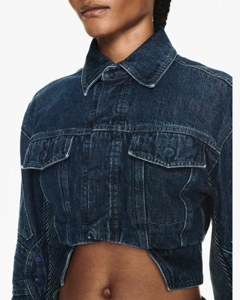 OFF-WHITE Cut-Out Denim Jacket — Blue Blue