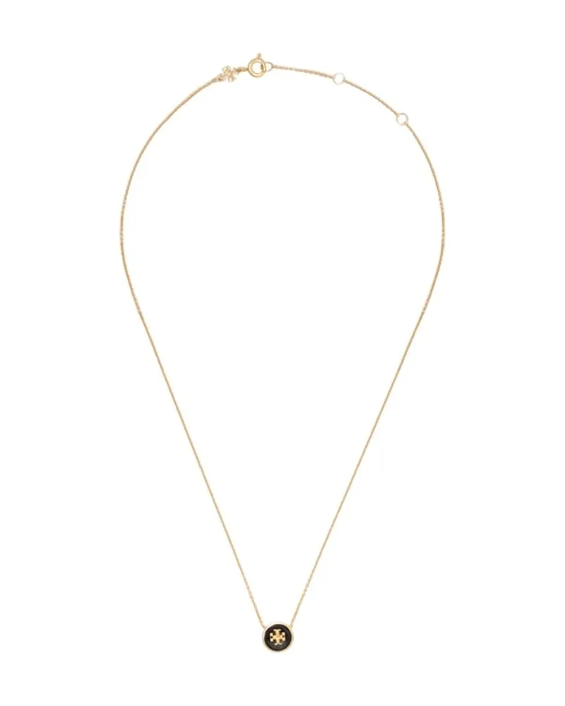 Tory Burch Women's Icon Enamel Pendant Necklace Metal Black Jewelry-Watches Necklaces Black