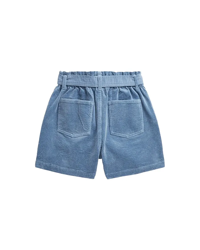 Ralph Lauren Paperbag Flat Front Denim Shorts — Blue Blue