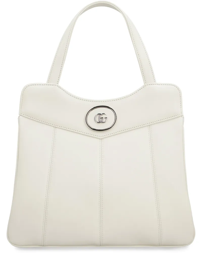 Gucci Women's Petite Gg Quilted Leather Tote White Calfskin Bags White
