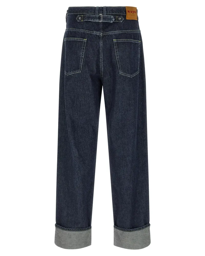 Marni Men's Blue Cotton Straight-Leg Jeans Clothing Blue