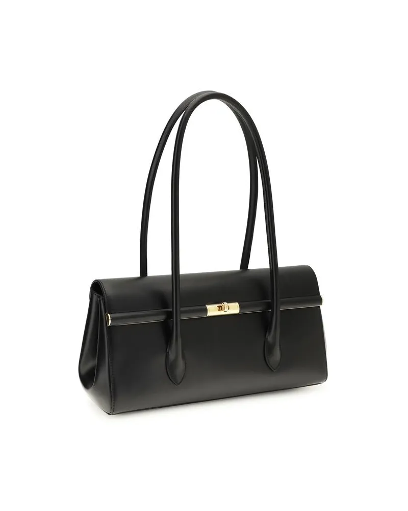 Dolce & Gabbana Women's Black Calf Leather Bos Taurus Shoulder Bag Black