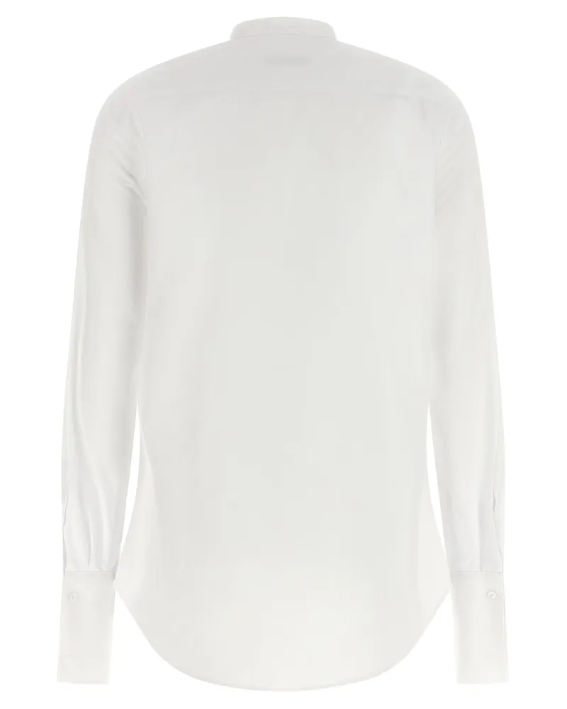 Fendi Poplin with Plastron Piqué Blouse — White White