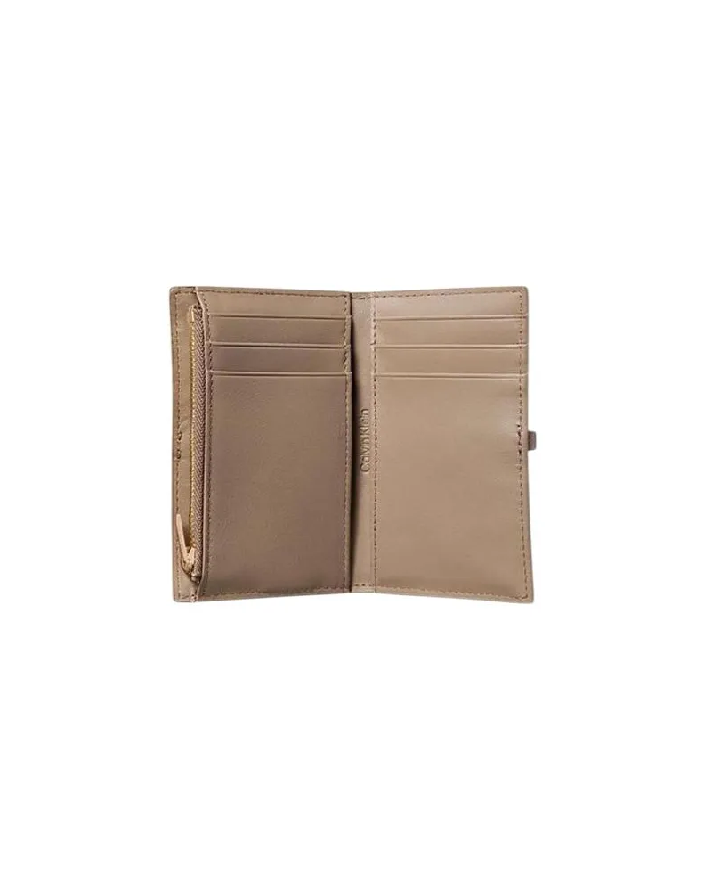 Calvin Klein Pebbled Leather Wallet — Beige Beige