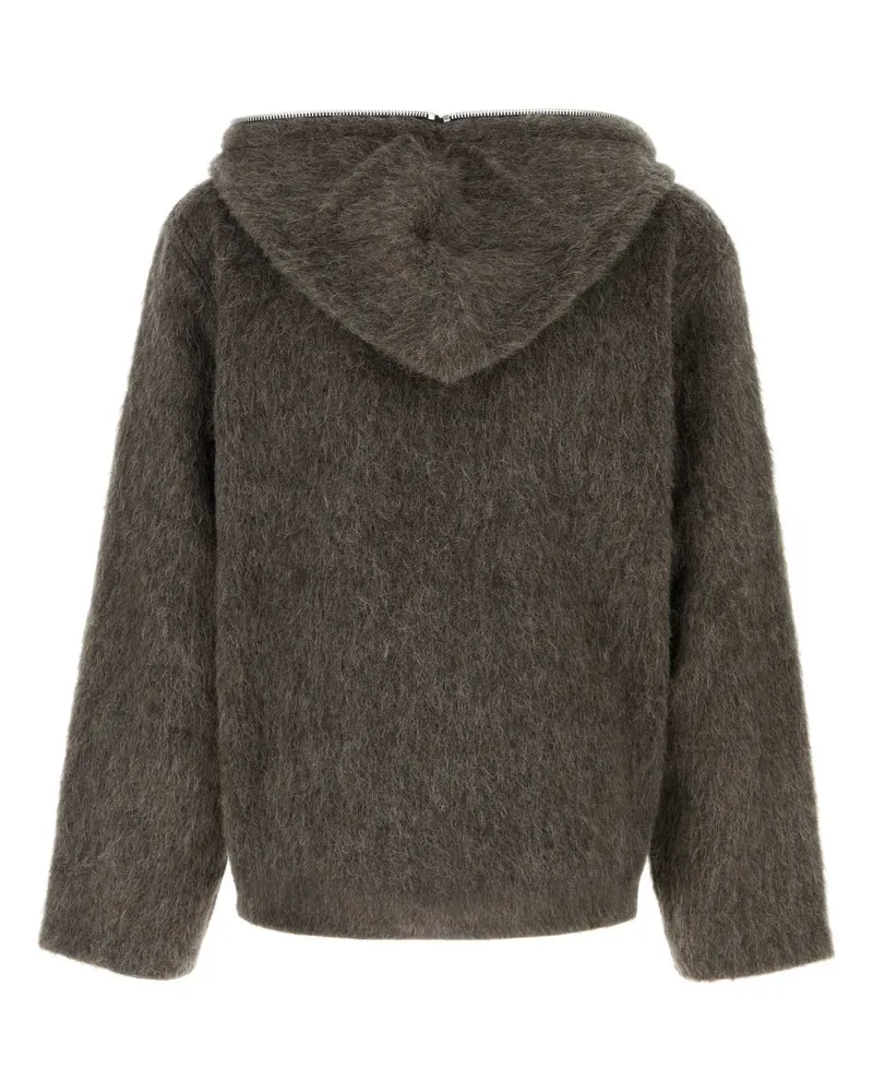 Our Legacy Men's Mud Wool Blend Oversize Cardigan Mole Grey Hairy Felpe Sweater Gray