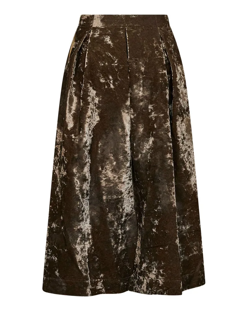 Uma Wang Women Midi Skirt Gomes Dark Olive Velvet Green Viscose Green