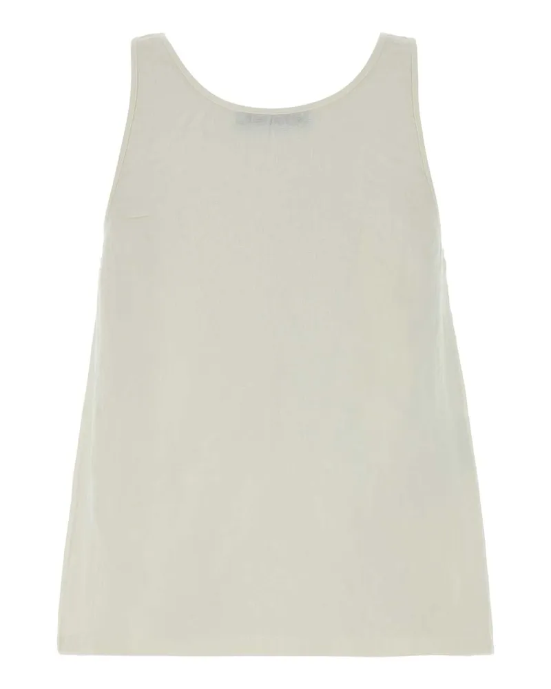 Prada Women's White Linen Top Bianco Exterior: Maglie Sweater White