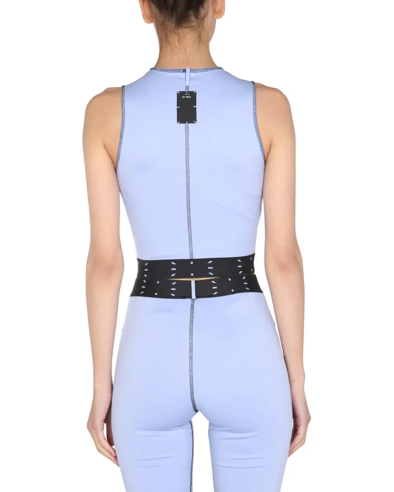 McQ Crew Neck Cotton Blend Tank Top — Lilac Lilac