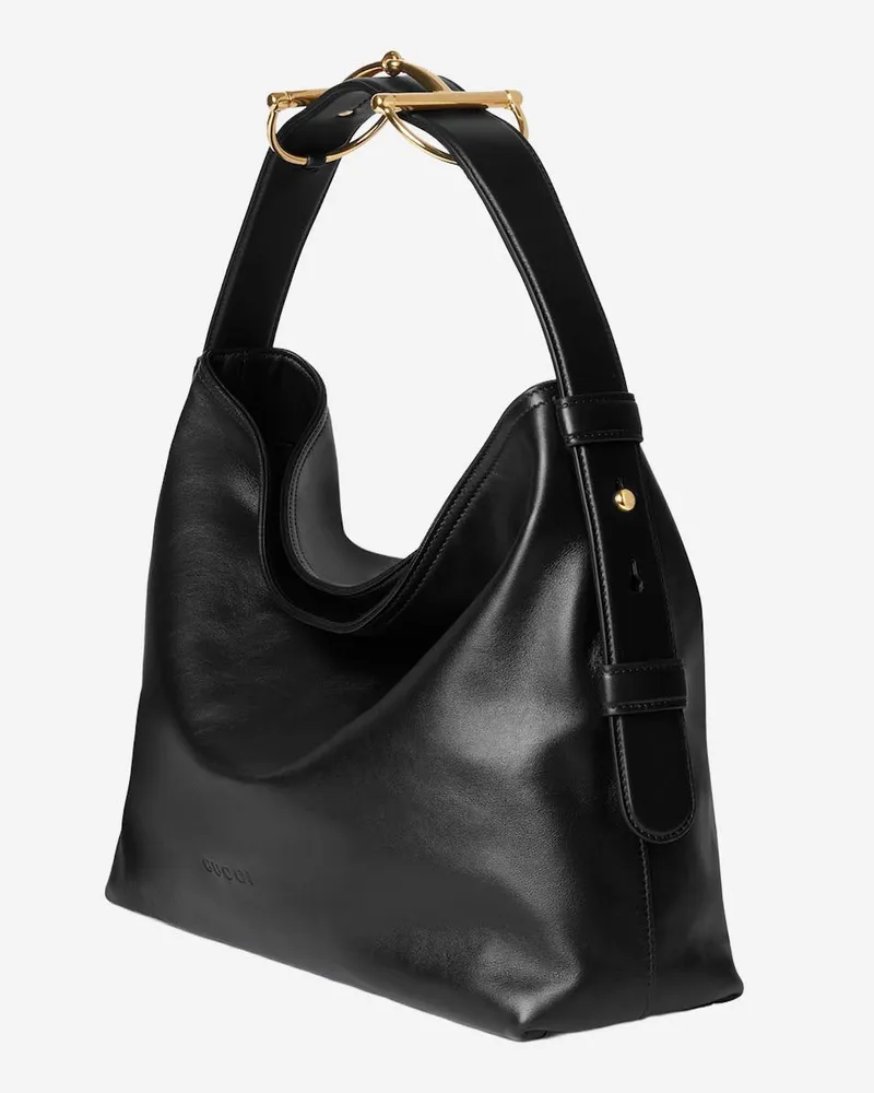 Gucci Women's Beatrix Medium Shopping Bag Black Calfskin Shoulder Black