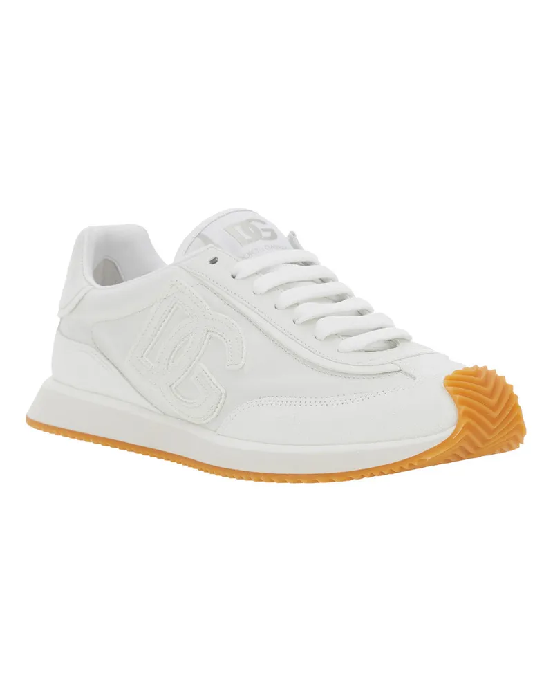 Dolce & Gabbana Leather Low-Top Sneaker — White 