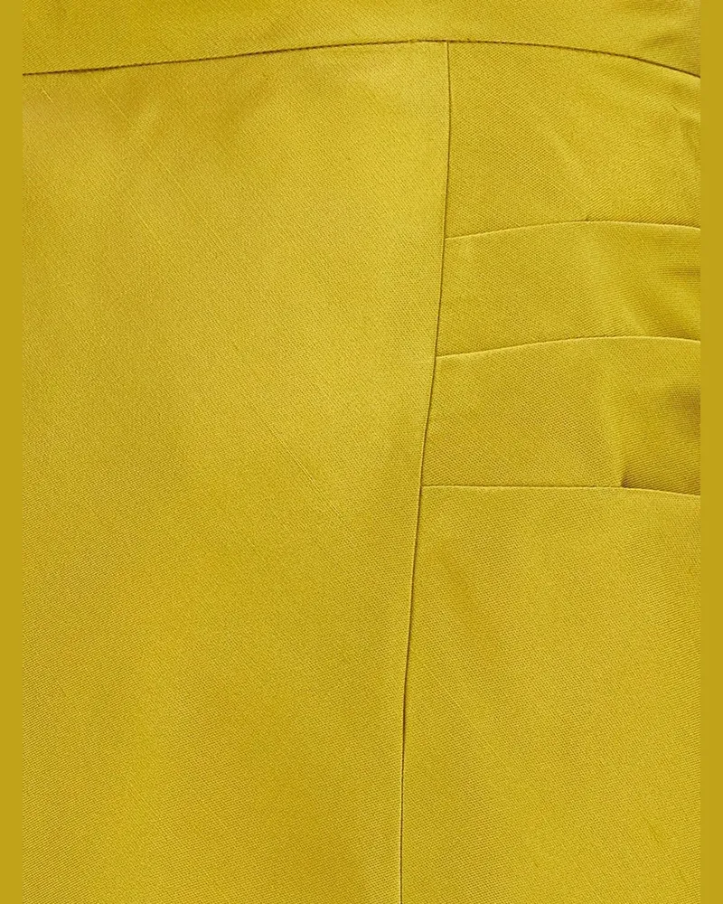 Valentino Garavani Women's Skirt Shantung Midi Yellow Silk Yellow