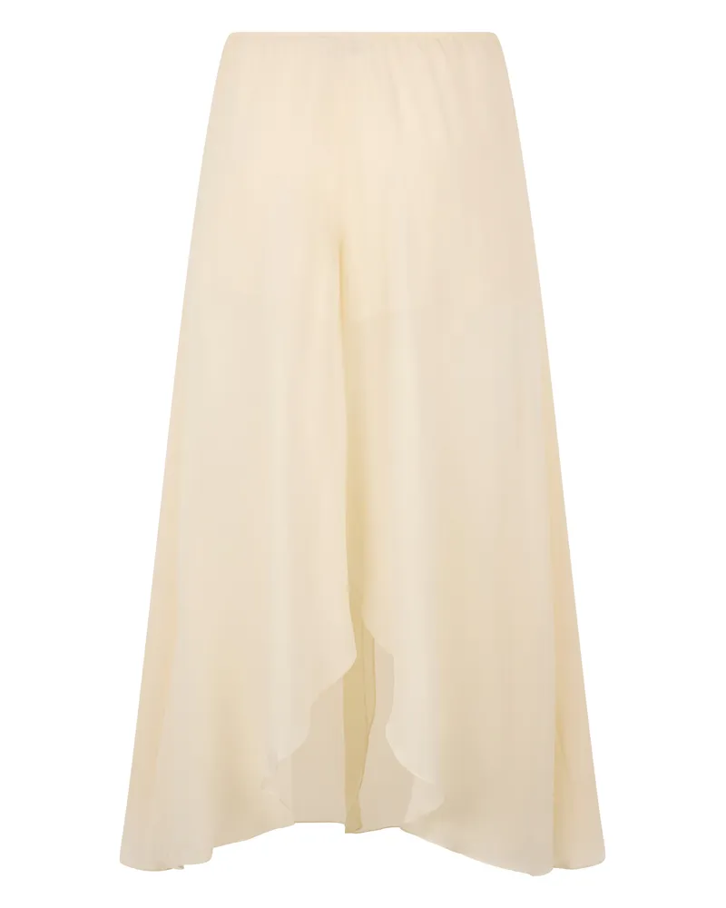 Chloé Women's Trousers Silk Mid-Calf — Yellow Flared Yellow