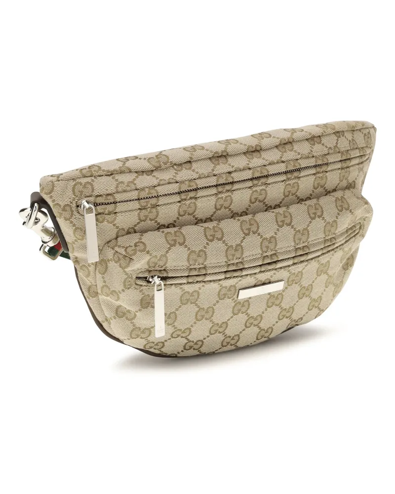 Gucci Men's Small Tag Shoulder Bag Vint.sand-Dk Bro-Vrv Polyester; Cotton; Polyamide Vint.sand/dk Bro/vrv Beige