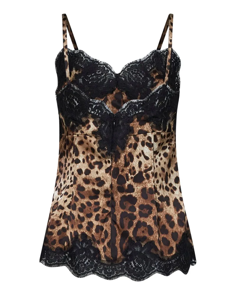 Dolce & Gabbana Women's Camisole Top, Leopard-Print Satin Multicolour Silk Multicolor