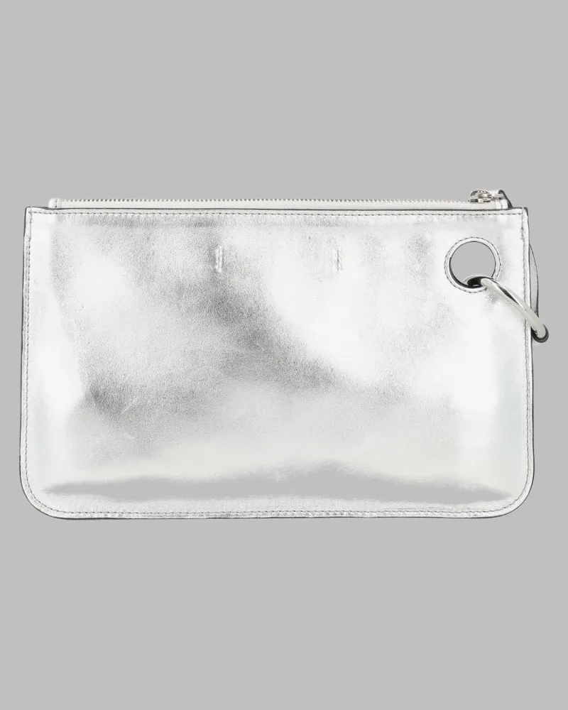 J.W.Anderson Women's Leather Pouch Silver Clutch Bags Silver