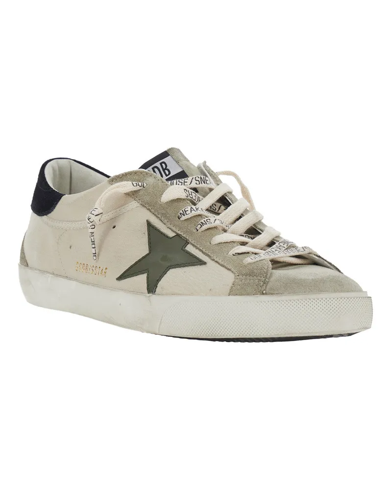 Golden Goose Men's Low-Top Sneakers Superstar Beige Cow Leather Trainers Beige
