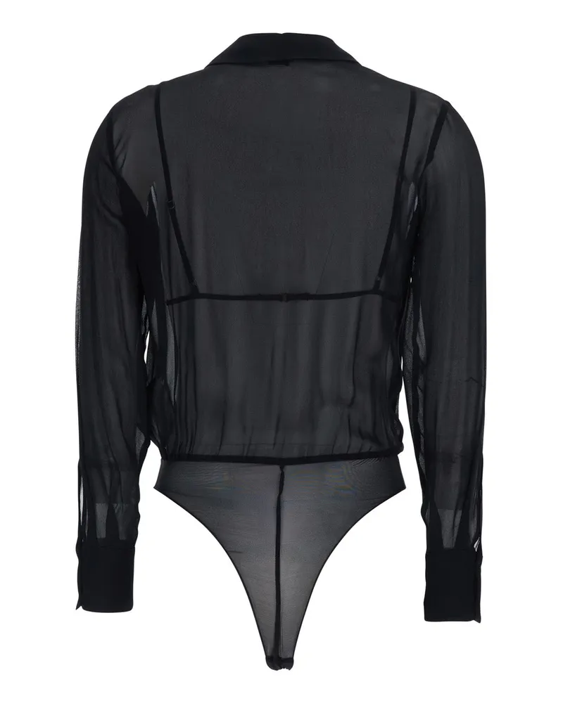 Elisabetta Franchi Women's Top Georgette V-Neck Black Tops Black