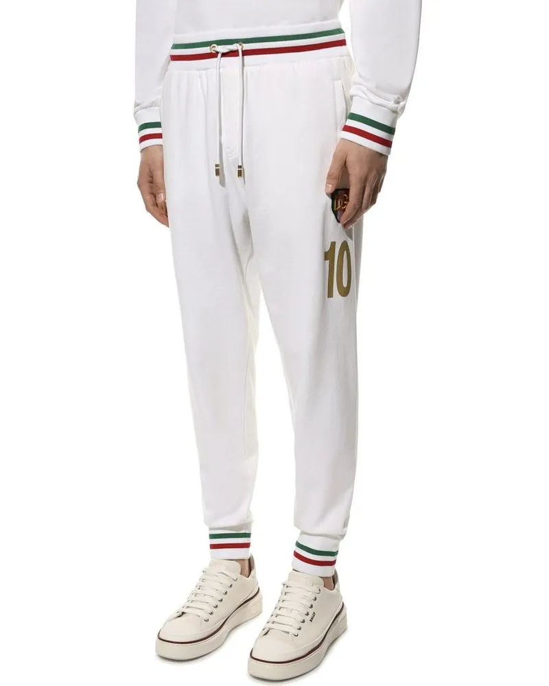 Dolce & Gabbana Men's White Cotton Joggers (workout Pants White