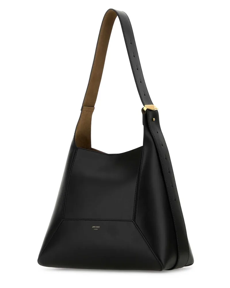 Jimmy Choo Women's Black Leather Diamond Shoulder Bag Blackgold Borse A Mano Black