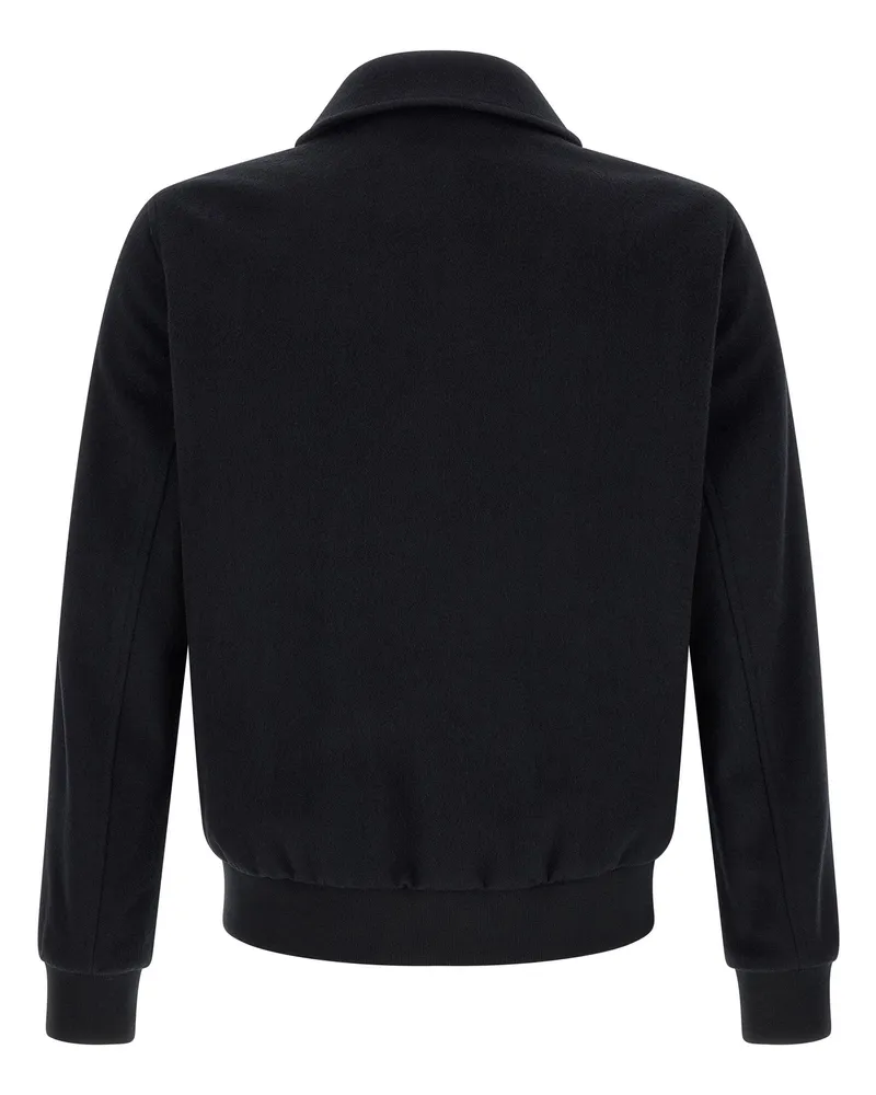 Pal Zileri Wool Blend Bomber Jacket — Black Black