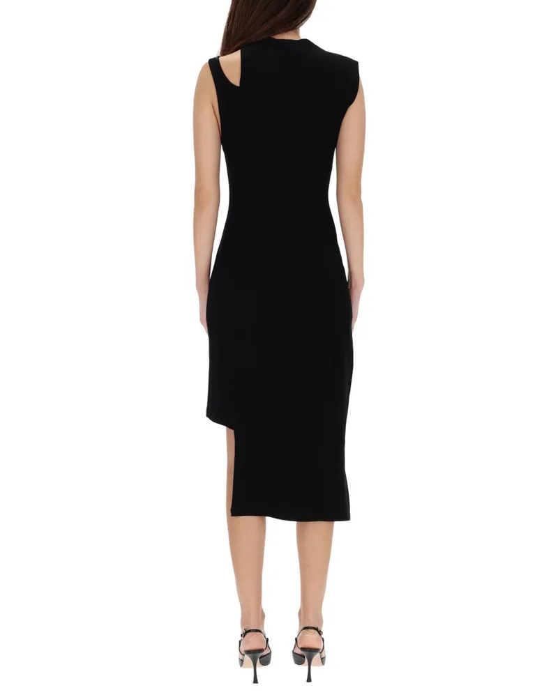 Courrèges Ribbed Viscose Dress — Black Black