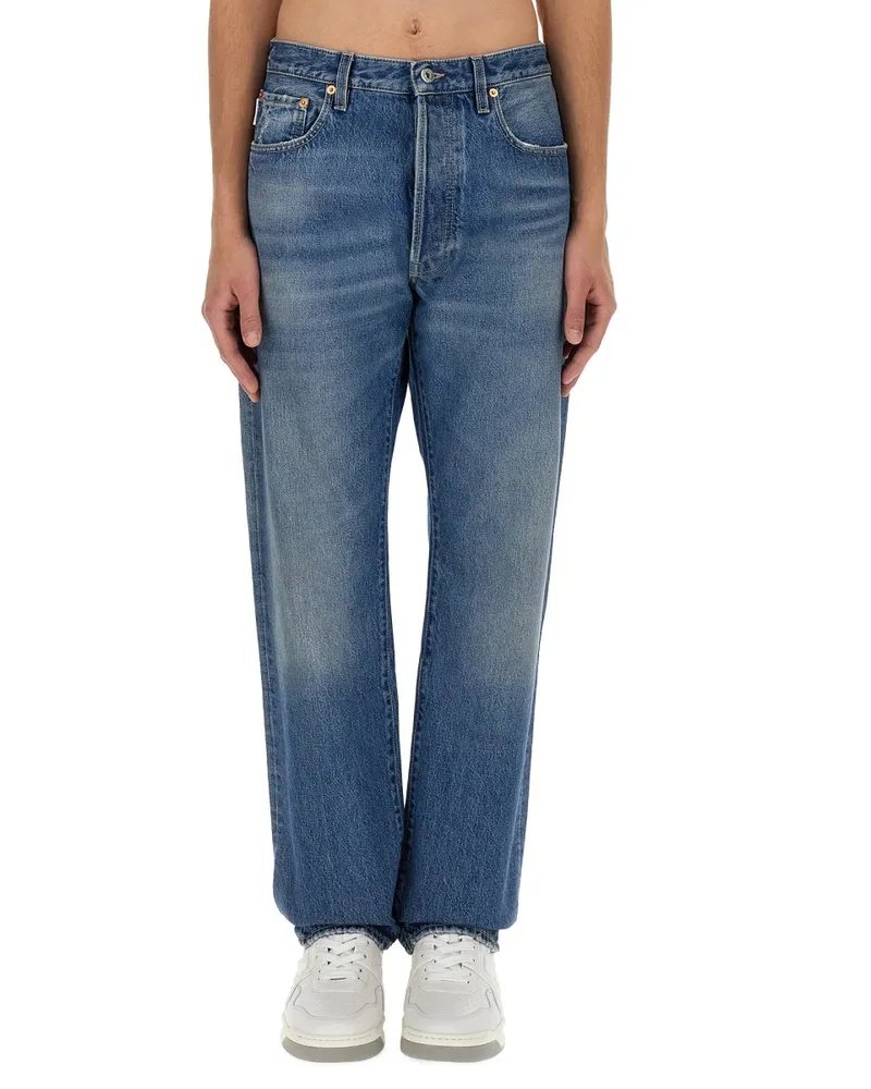 Valentino Garavani Logo-Detail Cotton Jeans — Blue Blue