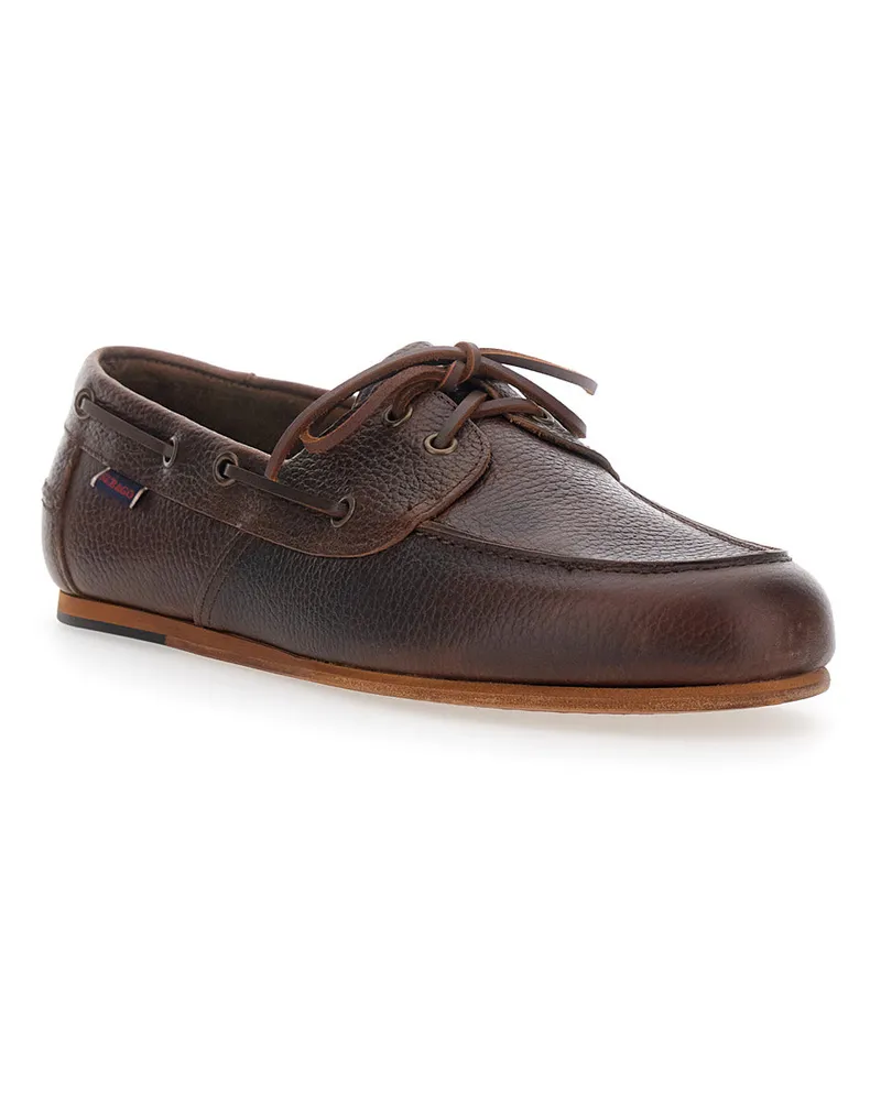 Sebago Men's Loafers Hammered Leather Brown Brown